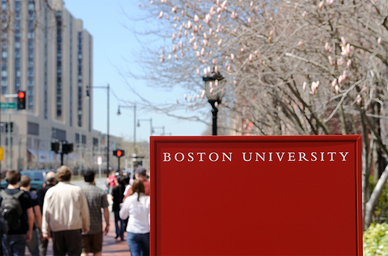 Boston University sign